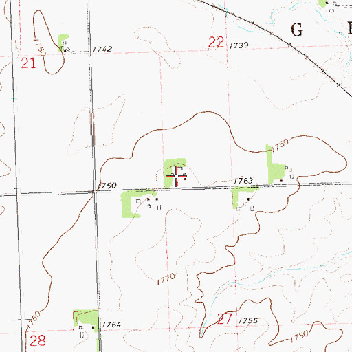 Topographic Map of Shaffer Farms, MN
