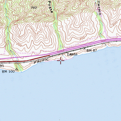 Topographic Map of Caada De La Posta, CA