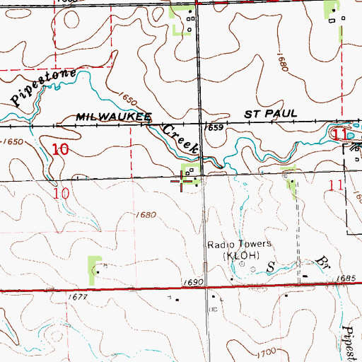 Topographic Map of Weinkauf Farm, MN