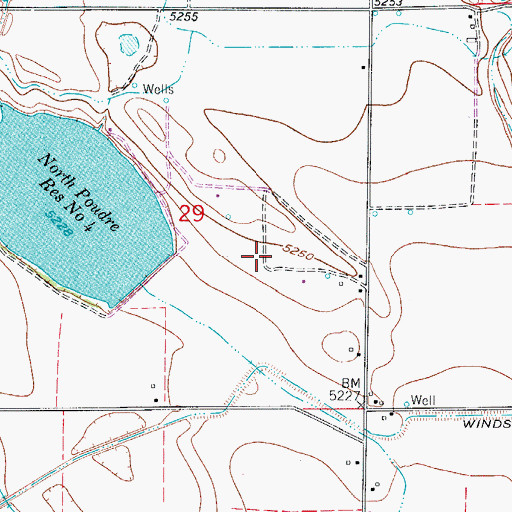 Topographic Map of La Luna Dairy, CO