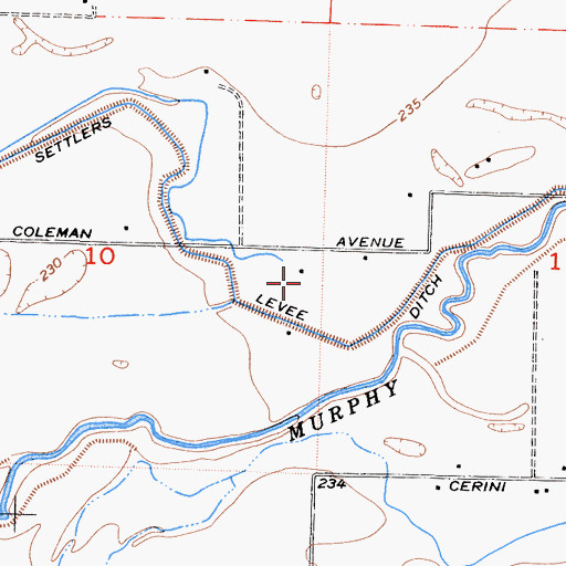 Topographic Map of A J Dairy, CA