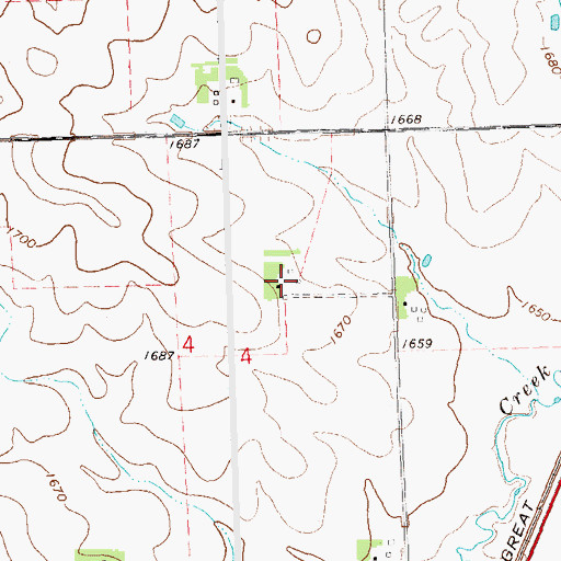 Topographic Map of Marxen Farms, MN