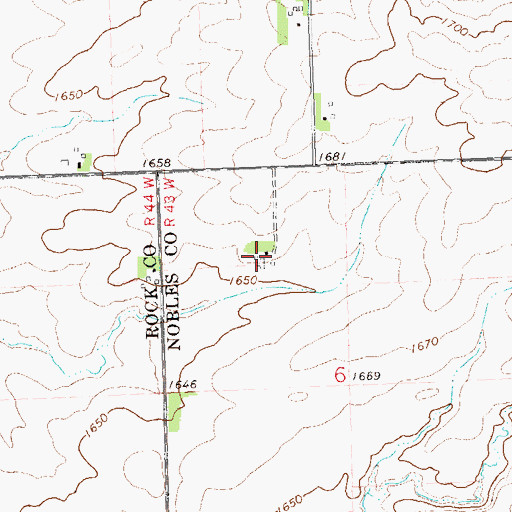 Topographic Map of Sas Farms, MN
