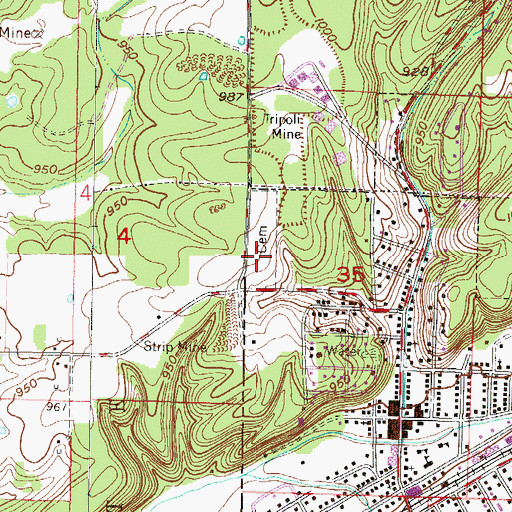 Topographic Map of Seneca Cemetery, MO