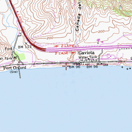 Topographic Map of Caada Del Barro, CA