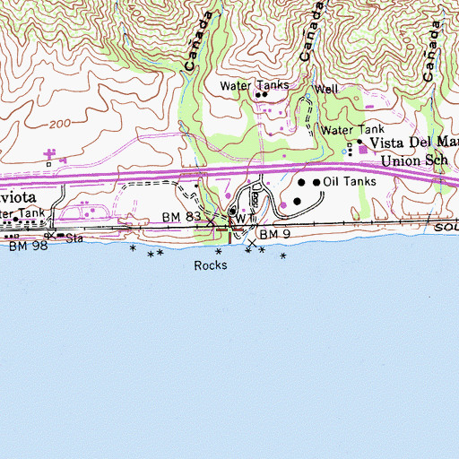 Topographic Map of Caada del Cementerio, CA
