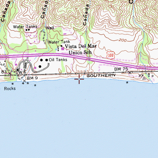Topographic Map of Caada Del Leon, CA