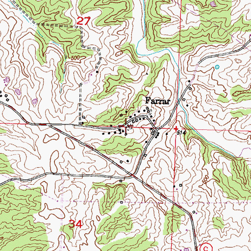 Topographic Map of Salem Lutheran Cemetery, MO