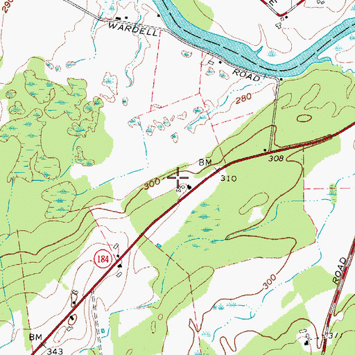 Topographic Map of Chambers Farms, NY
