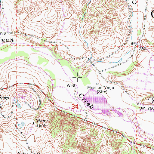 Topographic Map of Caada Gobernadora, CA