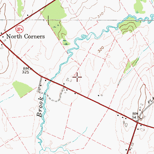 Topographic Map of Livingston Farms, NY