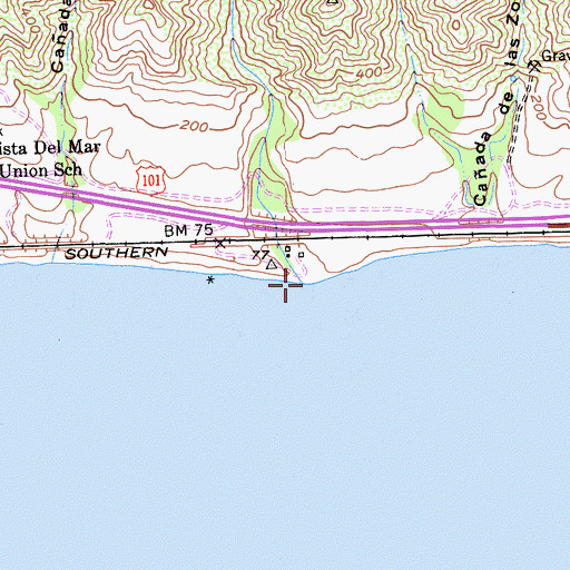 Topographic Map of Caada San Onofre, CA