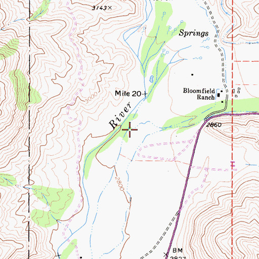 Topographic Map of Canebrake Creek, CA