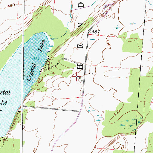 Topographic Map of Butterville Farms, NY