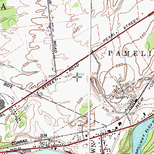 Topographic Map of Murrock Farms, NY