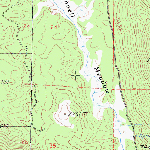Topographic Map of Cannell Meadow, CA
