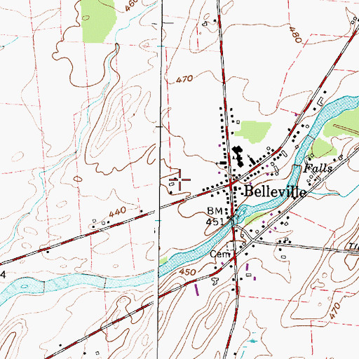 Topographic Map of Bonnyland Farms, NY