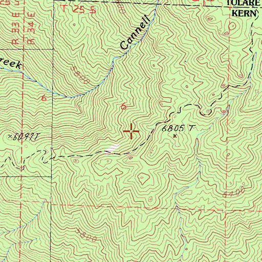 Topographic Map of Cannell Meadow Trail, CA