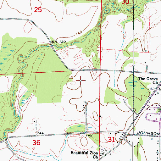 Topographic Map of Bobo Farms, AL