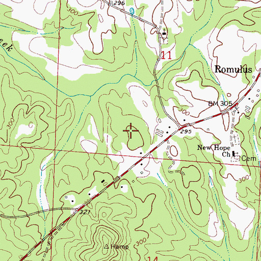 Topographic Map of Gilliam Farms, AL