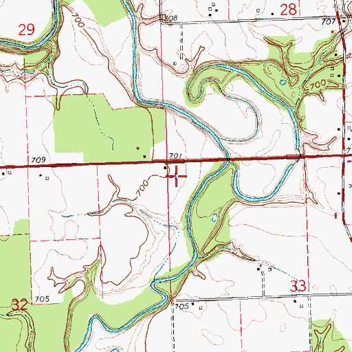 Topographic Map of Coy Farms, OH