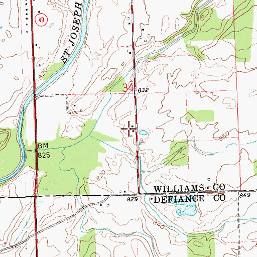 Topographic Map of Radabaugh Farms, OH