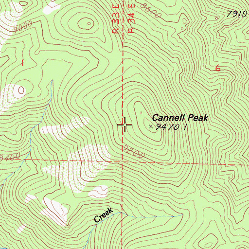 Topographic Map of Cannell Peak, CA