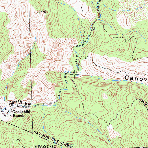 Topographic Map of Canovos Canyon, CA
