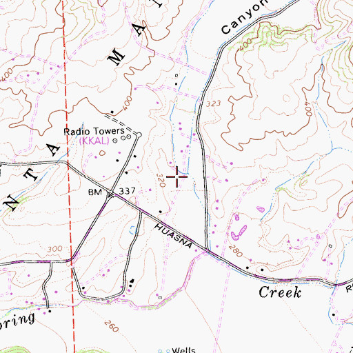 Topographic Map of Canyon de los Alisos, CA