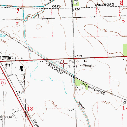 Topographic Map of Sunset Drive-In (historical), MN