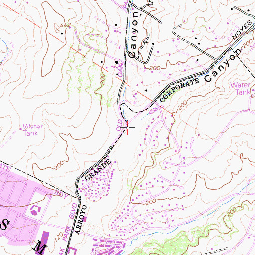 Topographic Map of Canyon Number 2, CA
