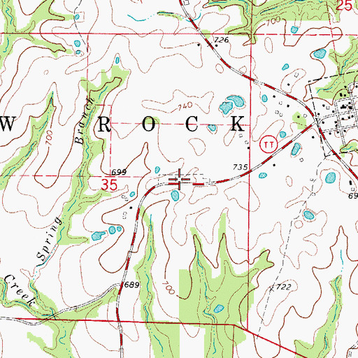 Topographic Map of Arrow Rock Cemetery, MO
