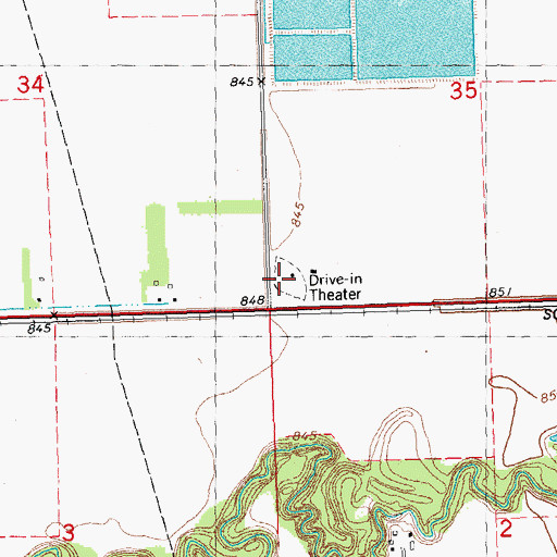 Topographic Map of Sky-Vu Drive-In, MN