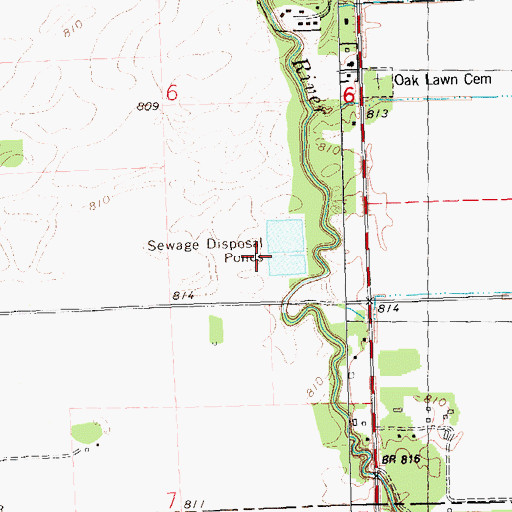 Topographic Map of Alvarado Wastewater Treatment Plant, MN