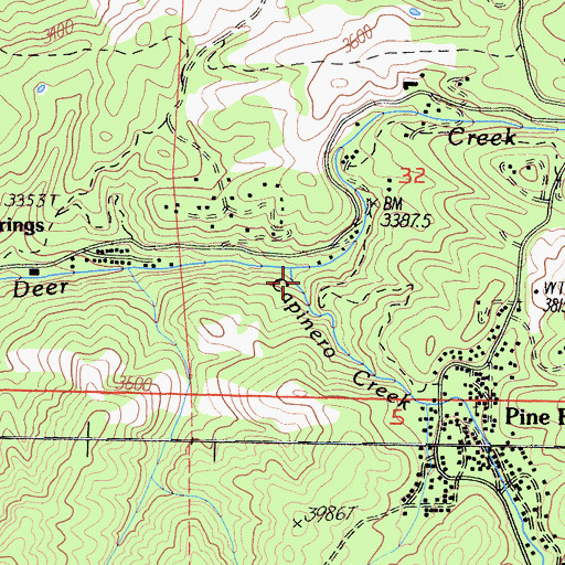 Topographic Map of Capinero Creek, CA