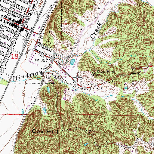 Topographic Map of Saint Ambrose Catholic Cemetery, MO