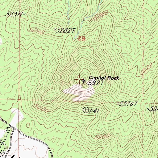 Topographic Map of Capitol Rock, CA
