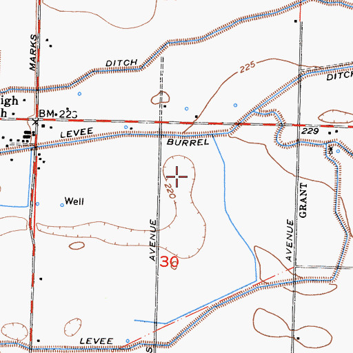 Topographic Map of Whitney Oaks Dairy, CA