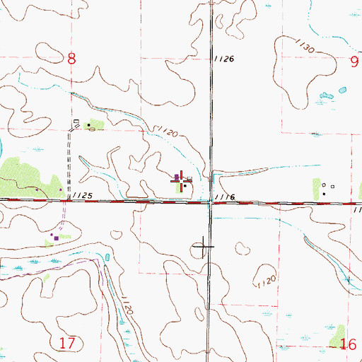 Topographic Map of Weseman Farms, MN