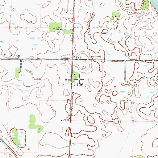 Topographic Map of Peterson Farms, MN