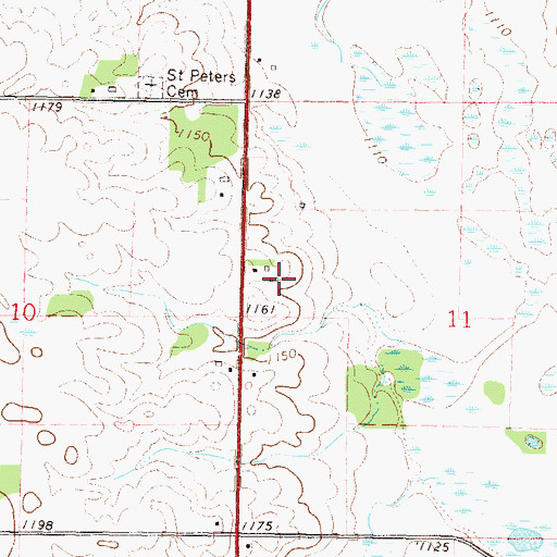 Topographic Map of Becker Dairy, MN