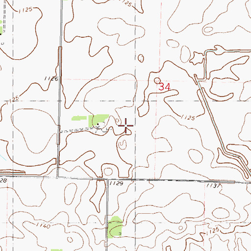 Topographic Map of Double A Farms, MN