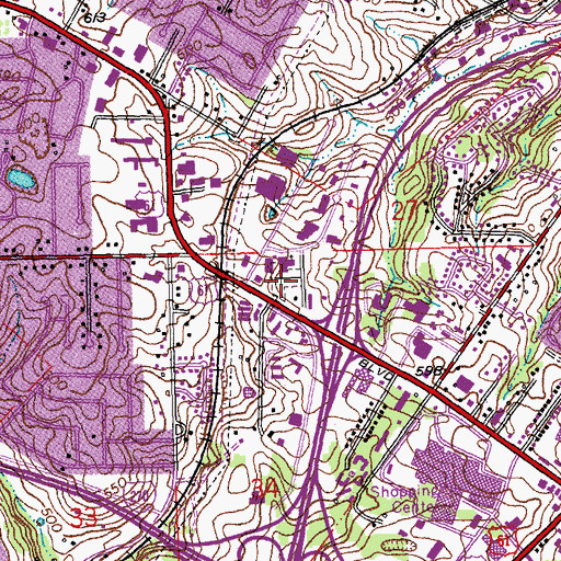 Topographic Map of Saint Johns Evangelical United Church of Christ Cemetery, MO
