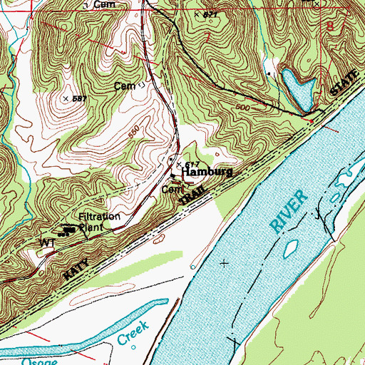 Topographic Map of Friedens German - English Evangelical Cemetery, MO