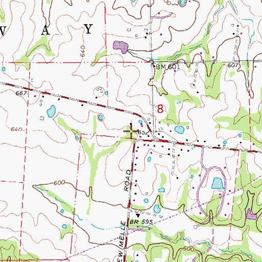 Topographic Map of Hopewell Missionary Baptist Cemetery, MO