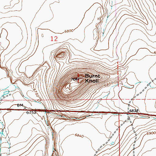 Topographic Map of Burnt Knoll, AZ