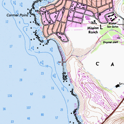 Topographic Map of Carmel River, CA