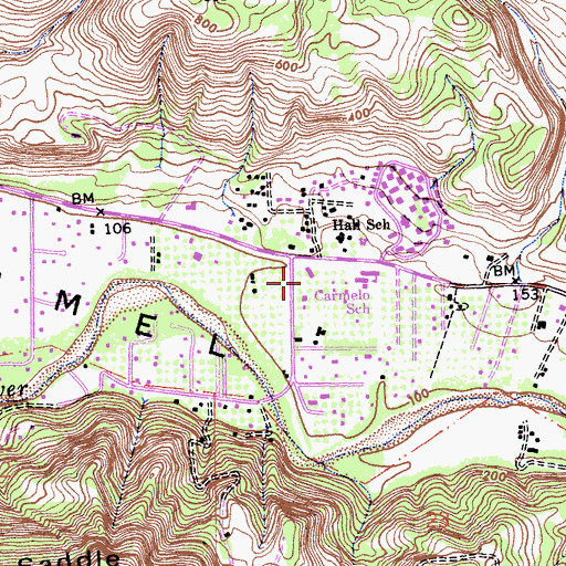 Topographic Map of Carmel Valley High School, CA