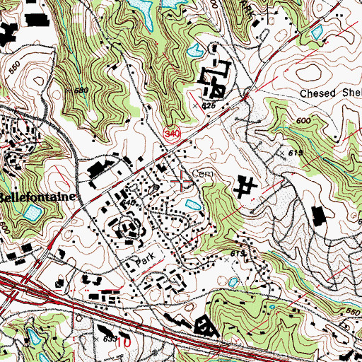 Topographic Map of Saint Johns United Church of Christ Cemetery, MO