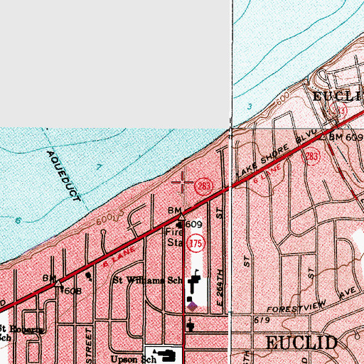 Topographic Map of Bonneville Tower, OH
